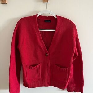 GAP Vivid Red Cardigan Sweater